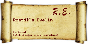 Rostás Evelin névjegykártya